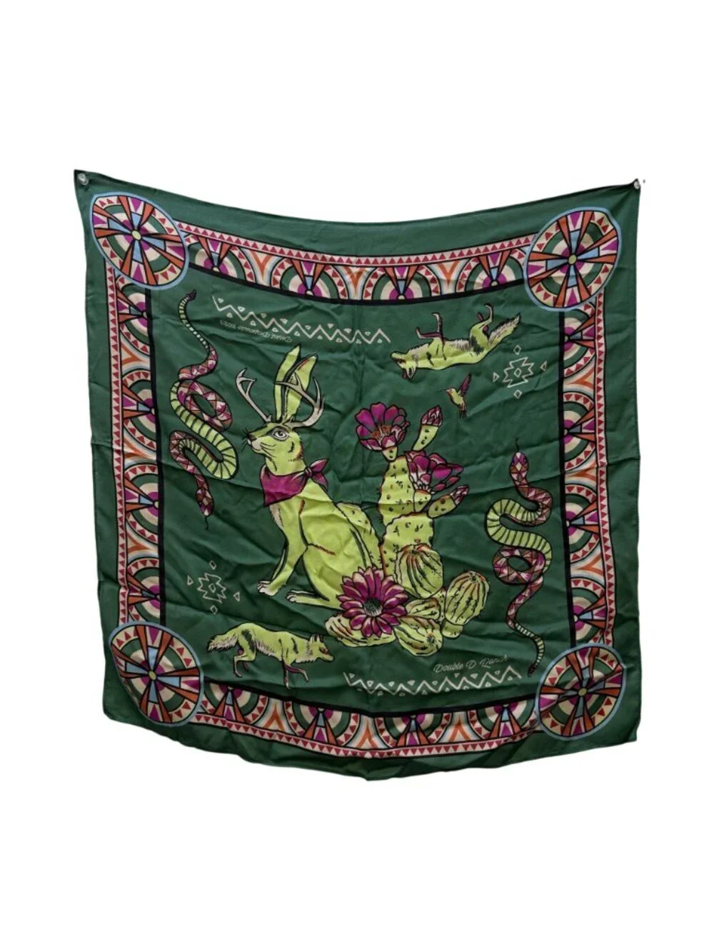 Double D Ranch Desert Desperado Green Bandana Scarf
